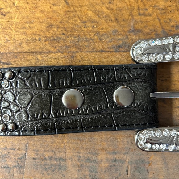 Black Studded and Crystal Embellished Cowgirl Belt main image 7